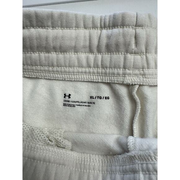 Under Armour Women's XL Loose Fit Rival Fleece Sweatpants White + Blue UA Pants - Picture 3 of 4